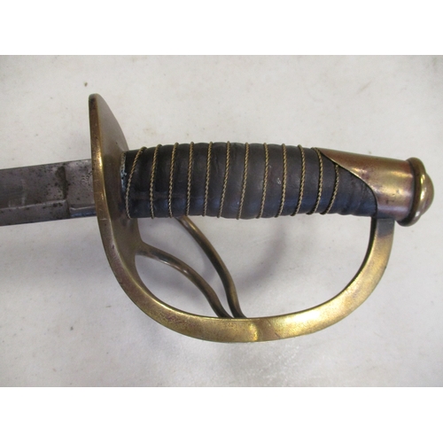 190 - US Model 1860 trooper's cavalry sabre and scabbard by Roby, ricasso marked U.S./1865/A.G.M., other s... 