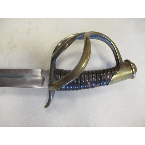 197 - US Model 1860 trooper's cavalry sabre and scabbard by Clemen & Jung, ricasso marked C & J, leather g... 