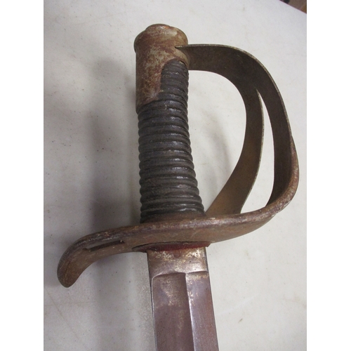 200 - Italian Model 1860 heavy cavalry trooper's sword and scabbard by A. & E. Holler, ricasso marked A. &... 