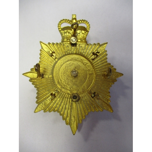 219 - Royal Marines Portsmouth Band Officer's post 1953 helmet plate, silver gilt and enamel, QC, silvered... 