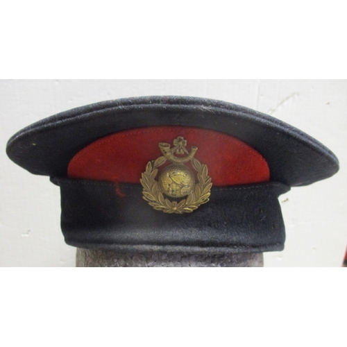 222 - Scarce pre-WW1 Royal Marine Light Infantry Broderick Cap, sides slightly crushed, some wear to insid... 