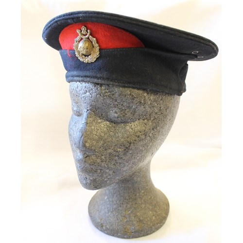 222 - Scarce pre-WW1 Royal Marine Light Infantry Broderick Cap, sides slightly crushed, some wear to insid... 