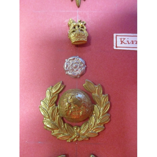 223 - Royal Marines Chatham Division Band Badge collection wire mounted to card with 1905-50 helmet plates... 