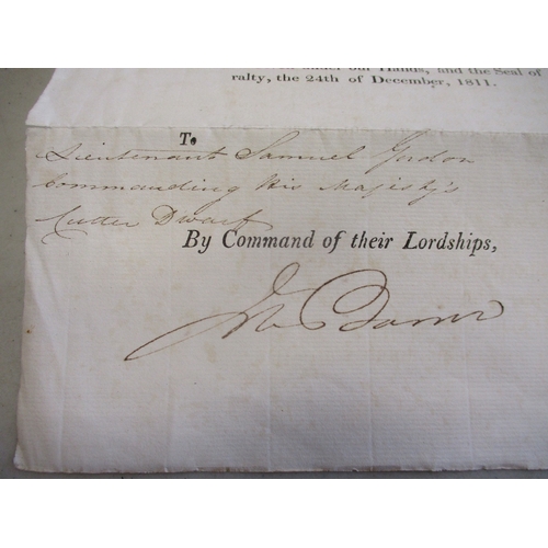 256 - 1811 original Admiralty press gang authority printed letter issued on behalf of Lord High Admiral of... 