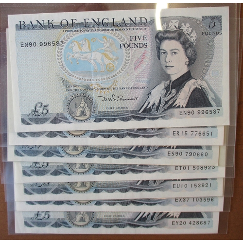 348 - D.H.F. Somerset. £5 collection, extremely fine or better with LZ74 last series, NC90 last run etc. Q... 