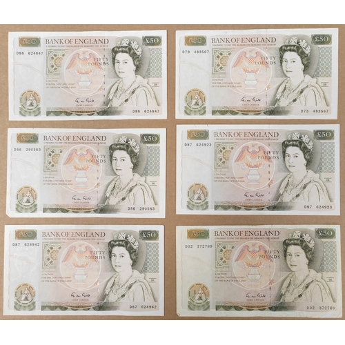 367 - G.M Gill. Wren range of £50 with various prefixes with D02 373769, D56 290583, D73 483567, D88 62484... 