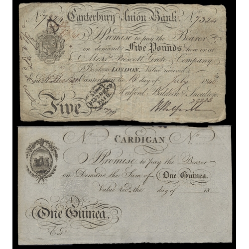 443 - GB local 1800's range generally poor to fair with £5 Brighthelmston Bank 1836, Burlington and Driffi... 