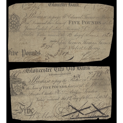 444 - GB local 1800's range generally poor to fair with £10 Farnham Bank 1880 cancelled, Faversham Bank 18... 