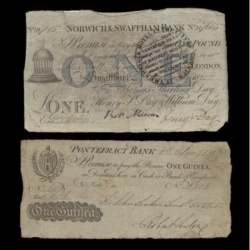 445 - GB local 1800's range generally poor to fair with £5 Nantwich Old Bank 1812, Newton Bank 1838 punch ... 