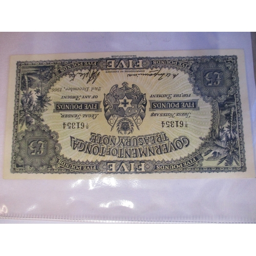 459 - World collection in 5 albums with Scotland Union Bank of Scotland 1949 £5 fair, Tonga 1966 £5 extrem... 