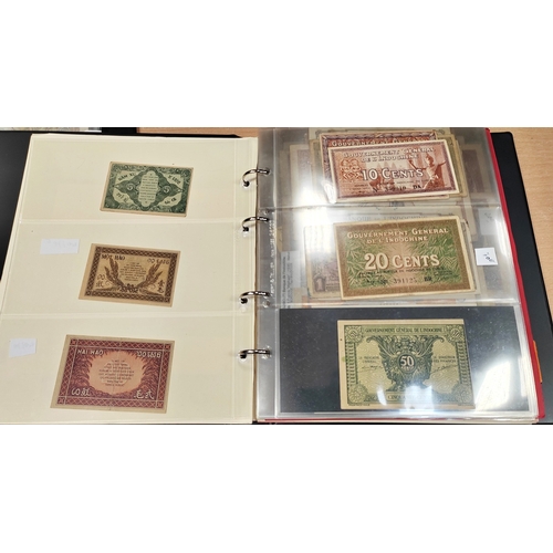 463 - Collection in two volumes generally fair to fine with France 100 francs (34) plus Indochina (51), Dj... 