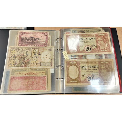 463 - Collection in two volumes generally fair to fine with France 100 francs (34) plus Indochina (51), Dj... 