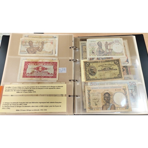 463 - Collection in two volumes generally fair to fine with France 100 francs (34) plus Indochina (51), Dj... 