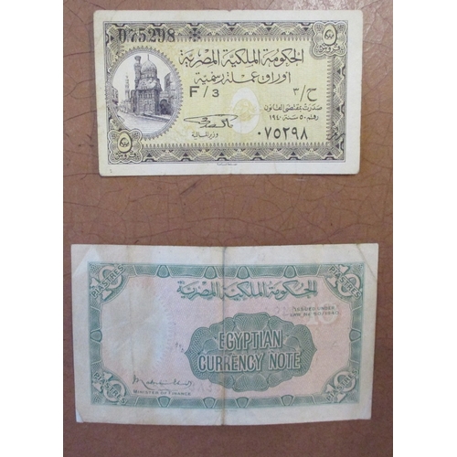 470 - World ranges with Egypt Government 1940 5 piastres Mosque fine, 10 piastres King Farouk Minister of ... 