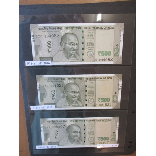 475 - India. Modern uncirculated collection, all different with 2016-2018 10r (9), 20r (3), 50r (6), 100r ... 