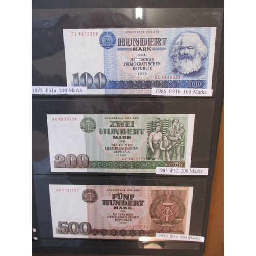 481 - Mongolia. Uncirculated collection on leaves with 1955 to 100 Tugrik, 1966 to 100 Tugrik, 1981-83 to ... 