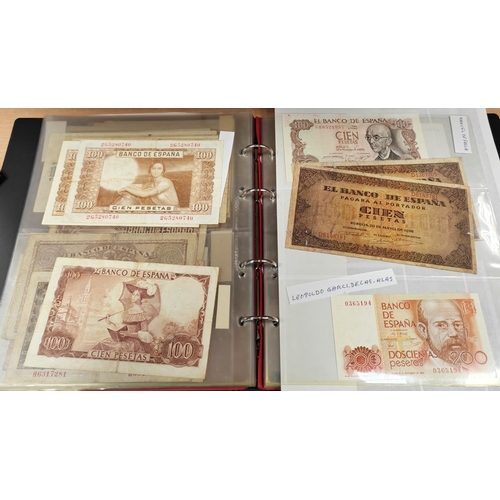 489 - Spain. Collection of early to late 1900's generally fair to fine with some better with 10000 pesetas... 