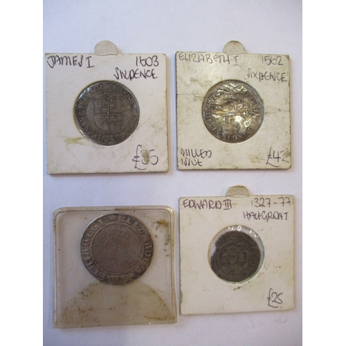 497 - Hammered range generally fair/ fine with shilling Elizabeth I sixth issue mintmark hand, sixpences 1... 