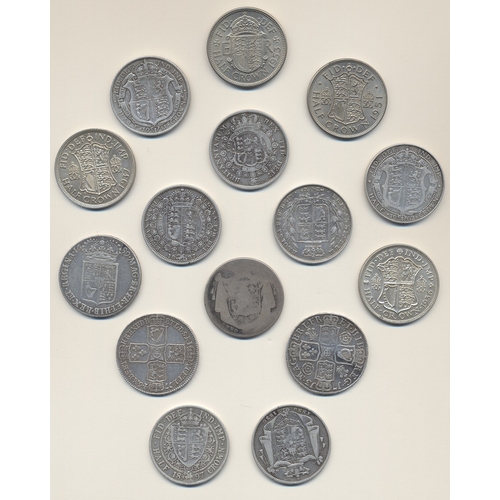 503 - Collection of half crowns in wooden coin holder generally fine very fine with 1689, 1713, 1746, 1817... 