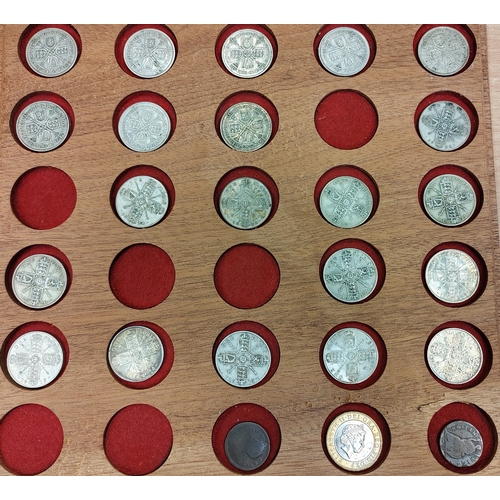 510 - Collection generally fair to very fine stored in coin cabinet with 14 trays containing £5, £2, crown... 