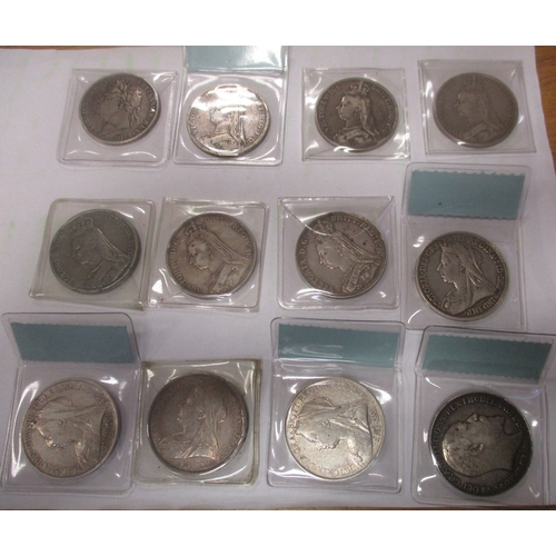 517 - Range of crowns, generally fair/fine to very fine, with 1821 Secundo, 1889 (3), 1890 (2), 1892, 1893... 