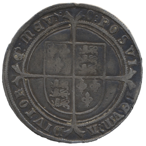 551 - Edward VI. 1552 crown, king on horseback with date below horse. R shield on cross, mm.tun in Westmin... 