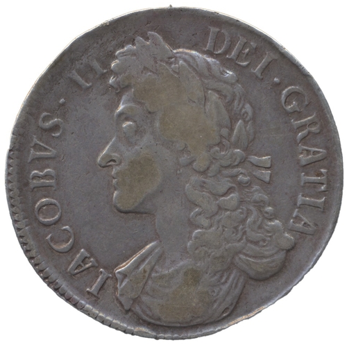 571 - James II. 1687 TERITO crown in Westminster box with certificate fair. (S.3407) (See photo) (Y)