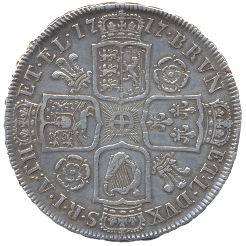 572 - George I. 1717 half crown TIRTIO, very fine. (See photo) (Y)