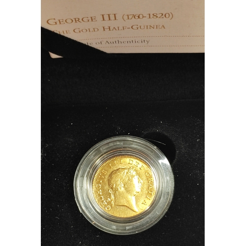 609 - Investment Gold Lot – documents required. 1809 half guinea extremely fine from The Royal Mint boxed ... 