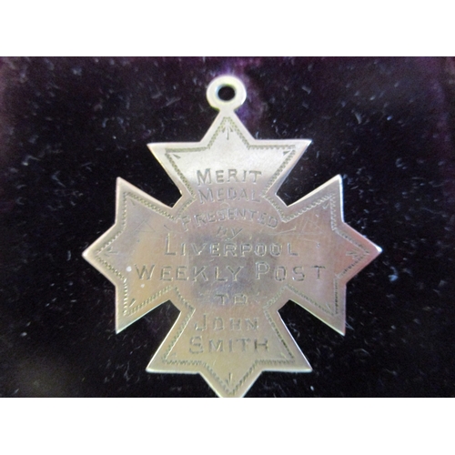 65 - Liverpool Shipwreck and Humane Society silver Fire Medal engraved 