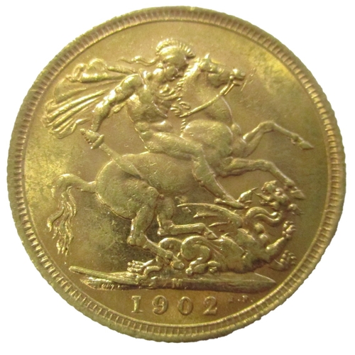 655 - Investment Gold lot - documents required. 1902M sovereign fine. (Y)