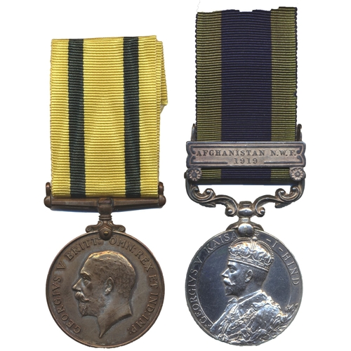 78 - WW1 Territorial Force War Medal to 515 A.Cpl H.W. Maylam Kent Cyc Bn and 1909 India GSM Afghanistan ... 