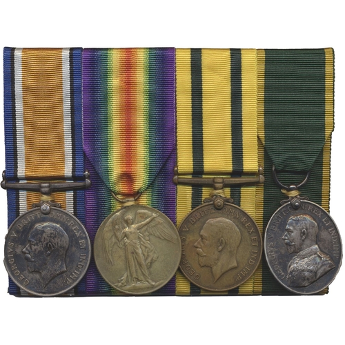 79 - WW1 BWM, Victory Medal, Territorial Force War Medal and KGV Territorial Efficiency Medal to 1684 Pte... 