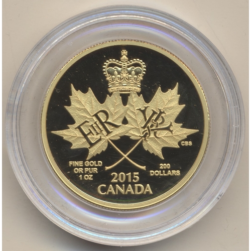 822 - Investment Gold Lot – documents required. Canada. 2015 $200 boxed proof FDC. from The Royal Canadian... 