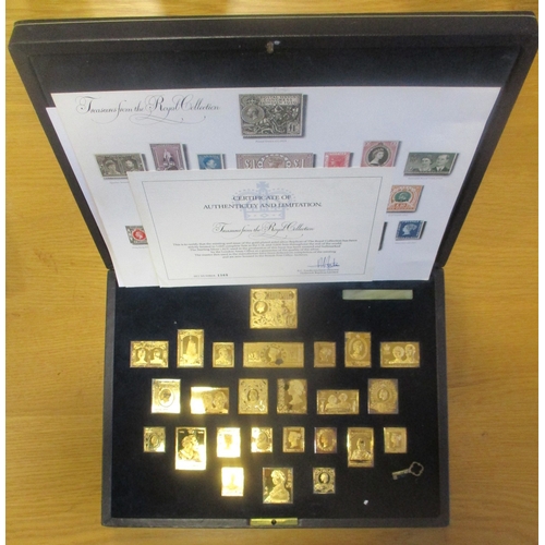 962 - Treasures from the Royal Collection gold plated silver proof cased set of 25 FDC, certificate by Hal... 