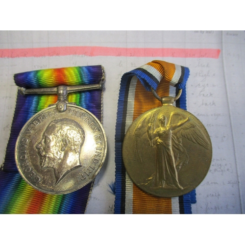 97 - WW1 BWM and Victory Medal pairs to:
1. 462057 Pte A. Dickson Labour Corps.
2. 5112 Pte H.S. Austin C... 