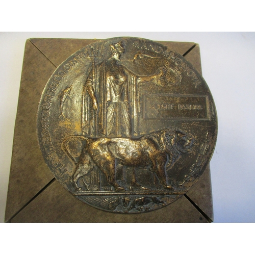 99 - WW1 Memorial Plaques to:
1. Thomas Wilcock good very fine with card case of issue, OHMS Plaque recei... 