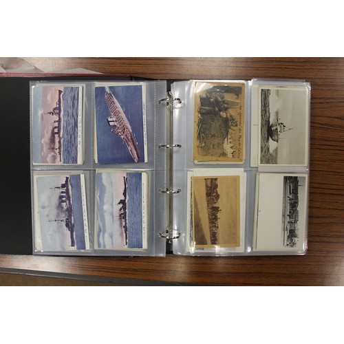 49 - Misc, coln, in 3 albums with Hitler interest, merchant and naval shipping, zeppelins, shipping disas... 