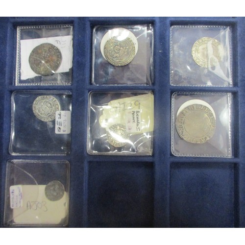 495 - Richard I to Charles I hammered range stored in plastic album leaf or coin pockets, generally fair/f... 