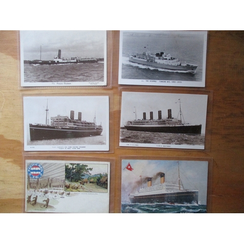 134 - Shipping. Merchant range of RPs coloured and artist drawn incl. Aquitania, Britannia, Manitoba, Auso... 