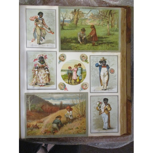 141 - Ephemera. A fantastic valuable leather bound album (approx. 17 x 14 x 5 inches) in extremely good co... 