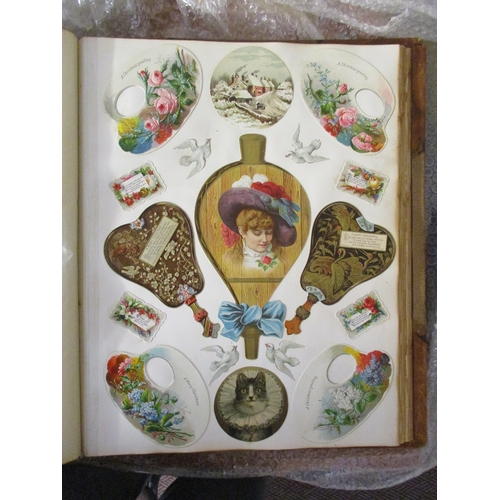 141 - Ephemera. A fantastic valuable leather bound album (approx. 17 x 14 x 5 inches) in extremely good co... 