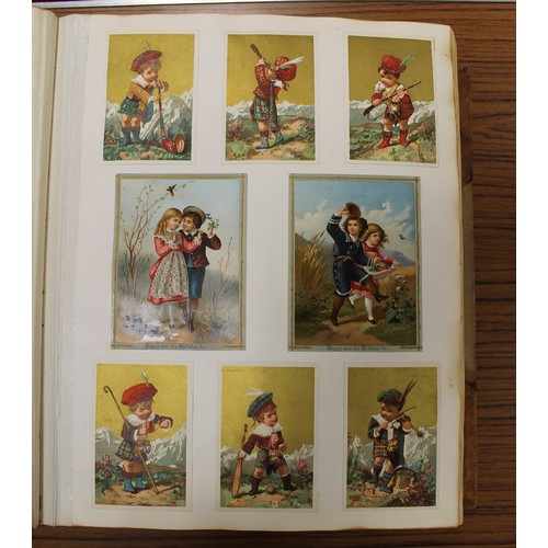 141 - Ephemera. A fantastic valuable leather bound album (approx. 17 x 14 x 5 inches) in extremely good co... 