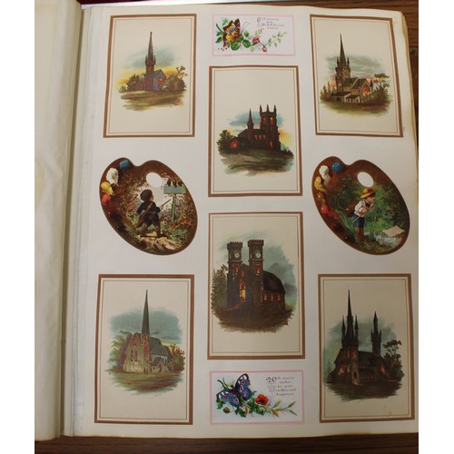 141 - Ephemera. A fantastic valuable leather bound album (approx. 17 x 14 x 5 inches) in extremely good co... 