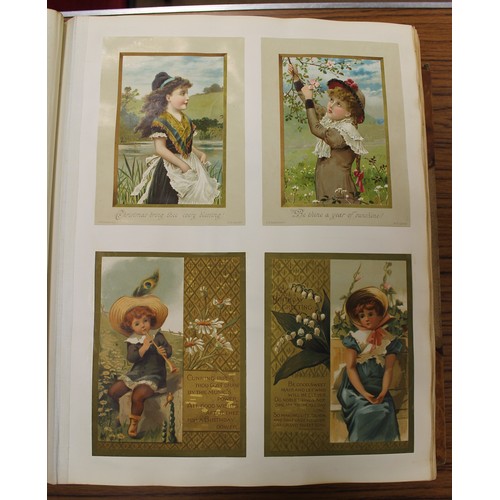 141 - Ephemera. A fantastic valuable leather bound album (approx. 17 x 14 x 5 inches) in extremely good co... 