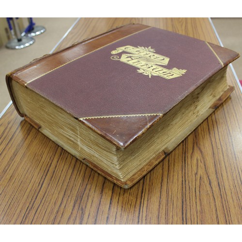 141 - Ephemera. A fantastic valuable leather bound album (approx. 17 x 14 x 5 inches) in extremely good co... 