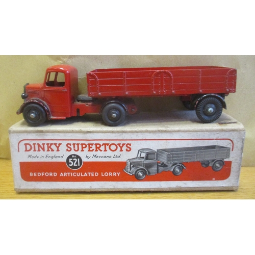 304 - Dinky. Pair of models with 505 Foden Flat Truck with Chains (2nd cab, maroon cab/chassis/body/hubs, ... 