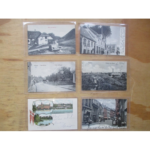 103 - Denmark. Misc. coln. of cities, towns, villages, general views with better cards and p.u. noted. Qty... 