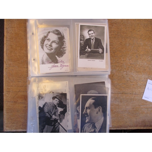 115 - Autographs. Misc. coln. on loose sheets of actors, actresses, film, TV, radio stars etc. Some plain ... 