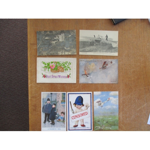 131 - Military. Coln. of WWI related incl. aviation, comic, war damage, Bamforth song cards, leaders, roma... 